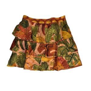  NWT Farm Rio Anthropologie Summer Dream Tiered Ruffle Mini Skirt Size M